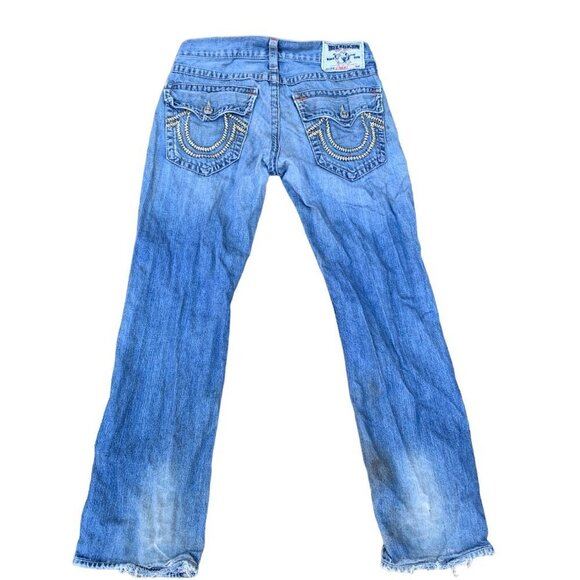 VINTAGE True Religion Jeans Size 32 STRAIGHT Blue - Picture 4 of 10